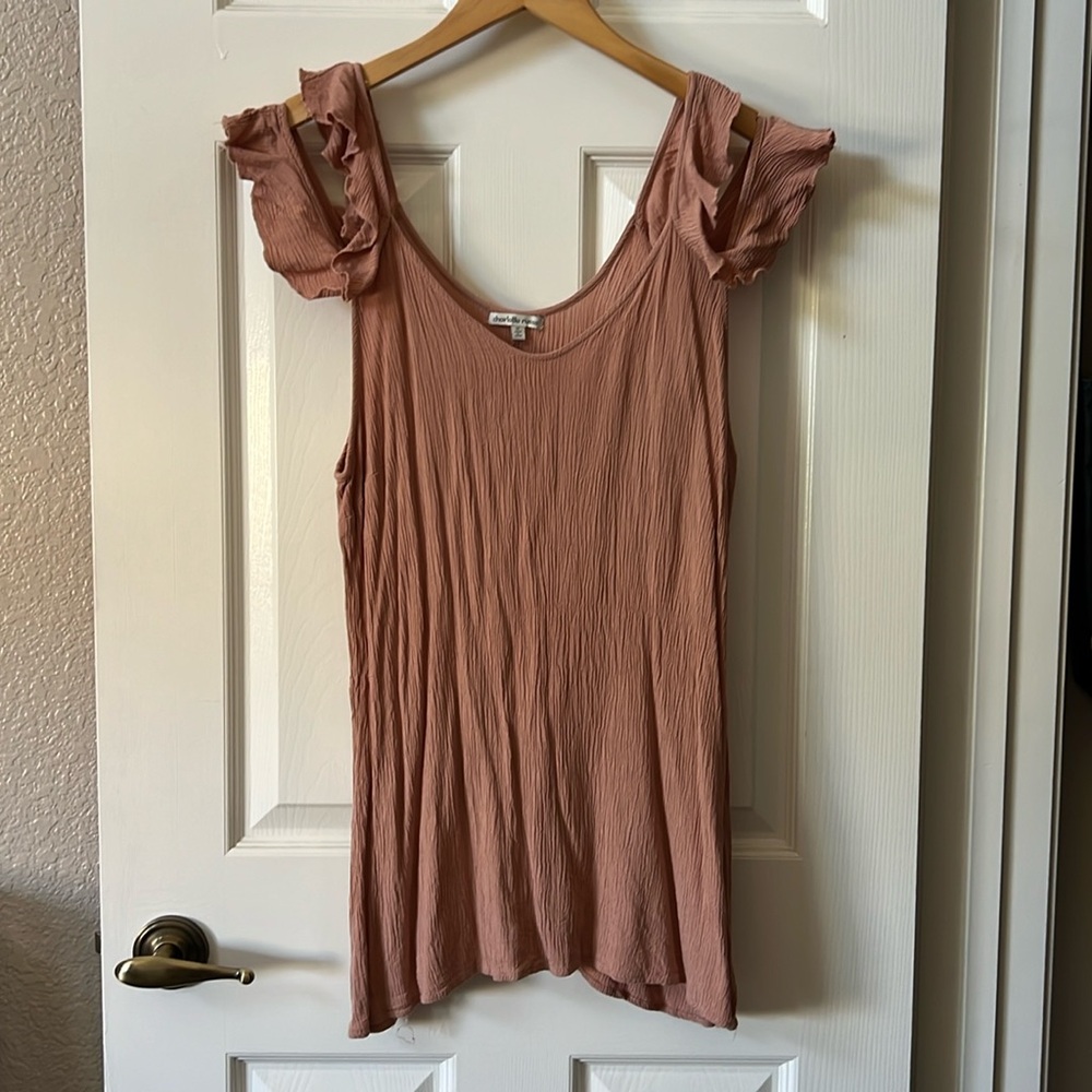 Charlotte Russe Pink Dress with Double Sleeves (1 shoulder, 1 off-shoulder), S/M